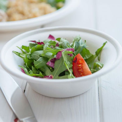 120 độ Kháng dầu Biodegradable Canh đường Bagasse đĩa mang theo bát với nắp
