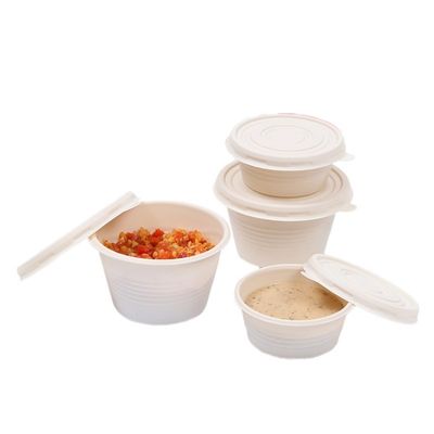 Cốc đựng gia vị sốt dùng một lần bằng tinh bột ngô 4OZ có nắp