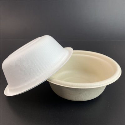 120 độ Kháng dầu Biodegradable Canh đường Bagasse đĩa mang theo bát với nắp