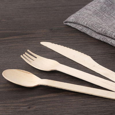 140mm Biodegradable Birch dùng một lần đồ dùng bằng gỗ 150mm gỗ đẻ dao và muỗng