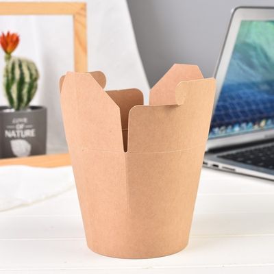 Hộp mì giấy có thể gập lại, tròn, phân hủy sinh học, dùng một lần, dung tích 250ml, 8oz, 12oz