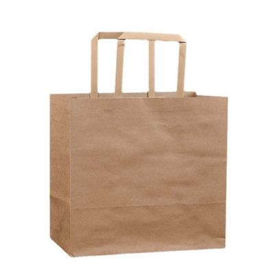 Túi giấy nâu có quai, dùng một lần, phân hủy sinh học, định lượng 250gsm 300gsm