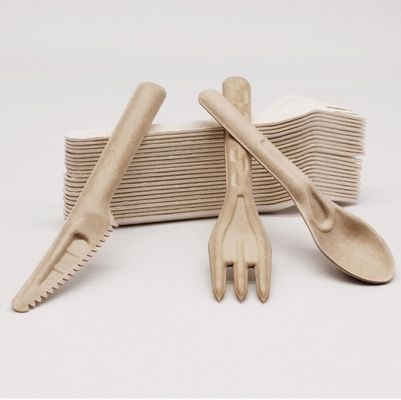 Dao nĩa dùng một lần thân thiện với môi trường làm từ bã mía phân hủy sinh học 141,7mm
