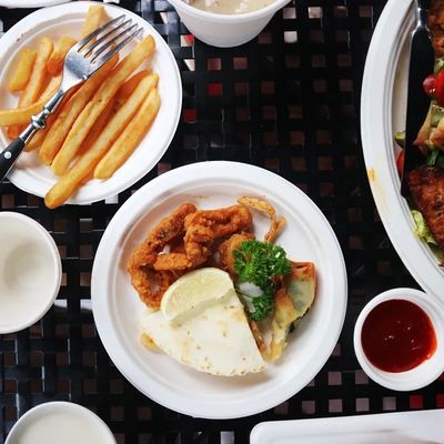 Đĩa Dao Kéo Ăn Liền Phân Hủy Sinh Học Bền Vững Hộp Đựng Thực Phẩm Mang Đi Phân Hủy Sinh Học