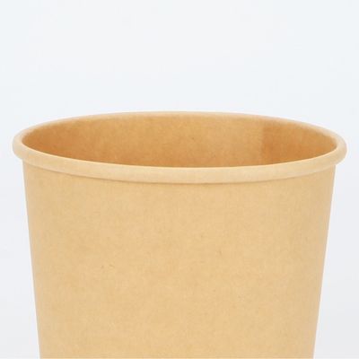 PLA Coating Disposable Biodegradable Take Out Containers Kraft Paper Soup Bowl 16oz 24oz