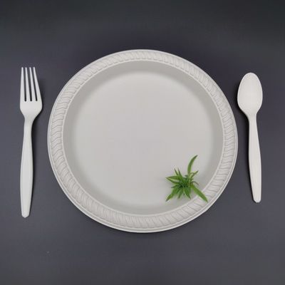 9in 10in Tròn bột ngô đĩa dùng một lần Biodegradable bàn tròn đĩa