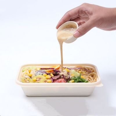 Cốc đựng gia vị sốt dùng một lần bằng tinh bột ngô 4OZ có nắp