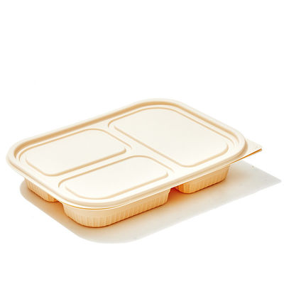10 Inch 3 Compartments Cornstarch Tableware Bento Biodegradable Cornstarch Food Containers