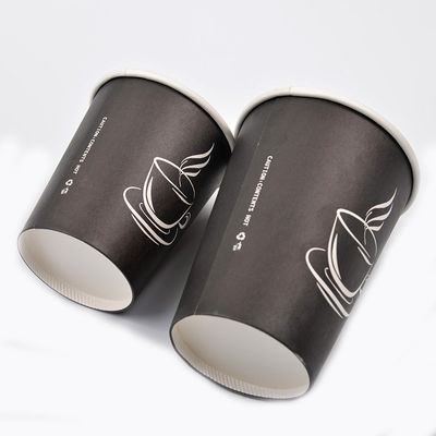 2.5oz Cốc cà phê giấy đen in theo yêu cầu 8oz Cốc cà phê một lớp