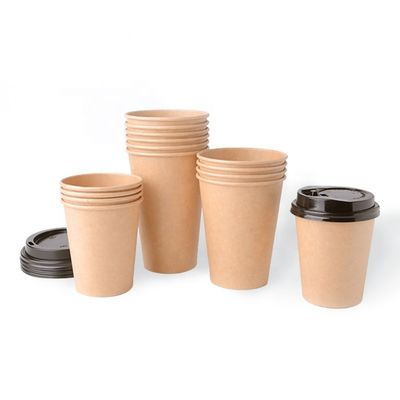 8 ounce Biodegradable một lần sử dụng giấy Cups Kraft giấy đơn tường cà phê cups