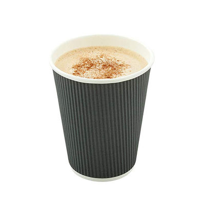 Ly 400ml PLA Giấy sóng bền 12oz Ly có nắp