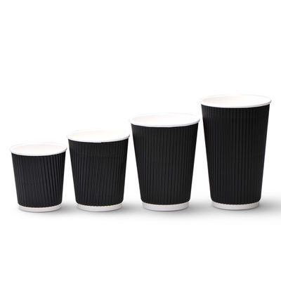 Ly 400ml PLA Giấy sóng bền 12oz Ly có nắp